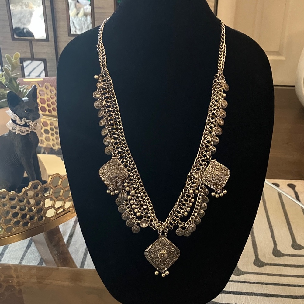 Silver Chainmail Statement Necklace